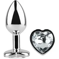 Afterdark Heart White Anal Plug With Heart Jewel S
