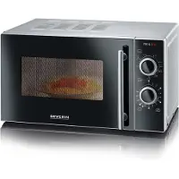 Severin MW 7771, Pöytämalli, Yhdistelmämikroaaltouuni, 20 L, 700 W, Rotaatio, Musta, Hopea