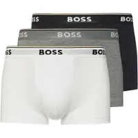 BOSS Bokserishortsit 'Power' meleerattu harmaa / musta / valkoinen