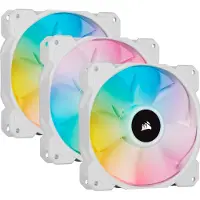 Corsair iCUE SP120 RGB ELITE Performance PWM -tuuletin, valkoinen, 120 mm, 3 kpl