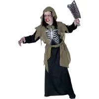 Hobby Hall "ZOMBIE" (huppuinen viitta, holografiset luut rinnassa, vyö)