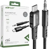 Acefast äänikaapeli USB-C 3.5mm liitäntään - 1.2m - musta