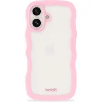 Holdit Phone Case Wavy Pink/Transparent iPhone 16