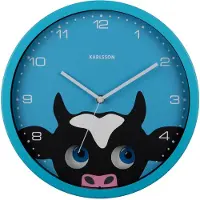 Karlsson Wall Clock Peekaboo Cow Blue - Blue - Ø:30.8CM