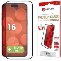 Displex 02014, Apple, iPhone 16, Asennus kuivana, Likaa hylkivä, Iskunkestävä, Naarmuuntumisenkestävä, Iskunkestävä, Läpinäkyvä, 1 kpl