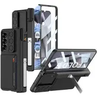 GKK Samsung Galaxy Z Fold6 magneettinen hybridi kotelo, jossa on korttipidike, kameran liukusäädin - musta