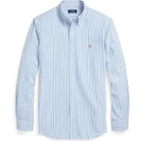 Ralph Lauren for man. 710928918001 Custom Fit striped oxford shirt blue (XS), Casual, Cotton, Classic, Long sleeve