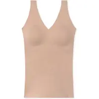 Schiesser Microware Strap Top With Removable Pads, Black - Invisible Soft - Beige - XXL