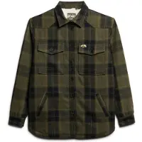 Superdry for woman. W4010431A Green plaid sheepskin overshirt (S), Casual, Wool, Long sleeve