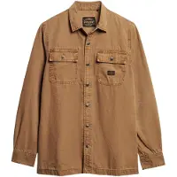 Superdry for man. M4010730A Workwear brown canvas overshirt (M), Casual, Cotton, Long sleeve, Organic Cotton, Sustainable