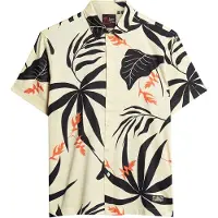 Superdry for man. M4010353A Beige Hawaiian Shirt (M), Casual, Cotton, Short sleeve