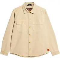 Superdry for man. M4010826A Surplus beige canvas overshirt (3XL), Casual, Cotton, Long sleeve