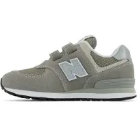New Balance unisex for kids. PV574V1 Leather Sneakers 574 Core Hook & Loop green (33.5 W), Flat, Velcro, Casual, children's fashion