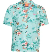 Superdry for woman. W4010371A Vintage Logo Beach Resort Logo Shirt turquoise (XS), Casual, Viscose, Short sleeve