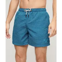 Superdry for man. M3010231A Printed swimming costume made of recycled material blue (S), Beachwear, Recycled Polister, Sustainable