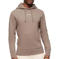 Superdry for man. M2013518A Loose-fitting hooded sweatshirt with beige microprint micrologo print (S), Casual, Sport, Cotton