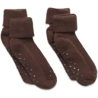 Minymo Baby Rib Sock W. Abs (2-Pack) - Brown - 23\26