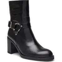 Wonders for woman. I-9204_2763_5792 Leather Ankle Boots Stud 04 Black (37), 5 to 8 cm, Zip, Casual