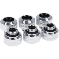 Generique Eiszapfen 13mm Hardtube -kompressiosovittimet, G1/4, pyälletty, kromi (6-pack)