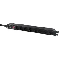 Lanview 19'' rack mount power strip, 1U, 10A with 8 x Schuko (W128881244)