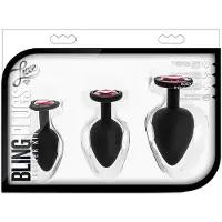 Blush Luxe Bling Plugs Training Kit anaalitappisarja Red Gems