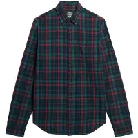 Superdry for man. M4010737A Organic cotton shirt in vintage navy check (L), Casual, Long sleeve, Sustainable