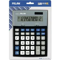 Milan Musta 12-numeroinen Laskukone Tarkistuspainikkeella Läpipainopakkauksessa