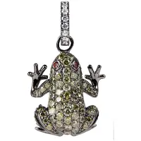 Lancaster Naisten riipus - - JLA-PEN-FROG3 - Sterling-hopeaa - Hypoallergeeninen - Kristallit