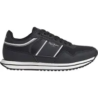 Pepe Jeans for man. PMS30996 Tour Club shoes black (45), Flat, 1 to 3 cm, Laces, Casual