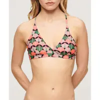 Superdry for woman. W3010407A Triangle bikini top with multicoloured crossed straps (L), Multicolor, Beachwear, Recycled Polister, Sustainab