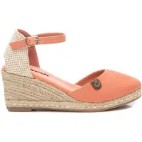 Refresh for woman. 17188207-CORAL Coral leather espadrilles 171882 (40), 5 to 8 cm, Suede, Buckle, Casual
