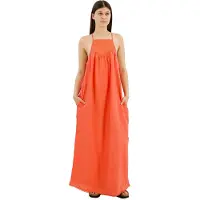 Superdry for woman. W8011672A Long beach dress coral halter neckline (XL), Casual, Viscose, Sleeveless / Straps