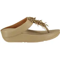 FitFlop for woman. HQ4-A94 Beige Rumba Beaded leather sandals (37), Eco Leather, 3 to 5 cm, None, Casual