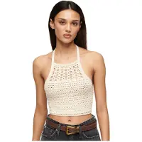 Superdry Crop Halter Crochet Hihaton Toppi