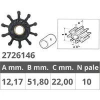 Finnord Jabsco Or18653 Vetus 00701 10-lapainen Juoksupyörä