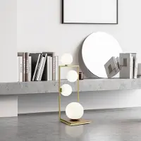SFORZIN Design-pöytävalaisin Buble, himmennettävä, Messinki/kulta, Olohuone/ruokailutila, Lasi, Design, pöytävalaisin