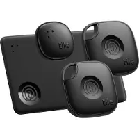 Tile Life360 Essentials Pack (2024) - 4-Pack (2 Black Mates/Slim/Sticker)
