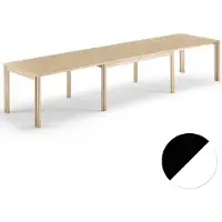 Skovby , Sm23 Pöytä Musta tammi Lakattu/Valkoinen laminaatti 150-306(358)X90X73Cm