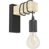 Eglo - TOWNSHEND Wall Lamp - Black & FSC-Certified Wood