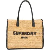 Superdry for woman. W9110402A Beige Luxe Beach leather tote bag (OSFA), Casual, Raffia