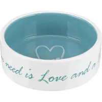 Trixie - Pet's Home Ceramic Bowl 1.4 l/ø20 cm Cream/Petrol - Koirat - Ruokailupaikat ja juoma-automaatit - Koiran ruoka- ja vesikupit