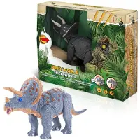 Tachan Kävelevä Triceratops-hahmo Valoilla Ja äänillä