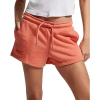 Superdry for woman. W7110388A Knitted shorts with embroidered orange Vintage logo (S), Casual, Cotton, Coral, Sustainable