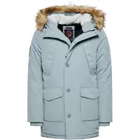 Superdry for man. M5011573A Faux fur hooded parka Everest grey (S), Casual, Polyester, Sustainable