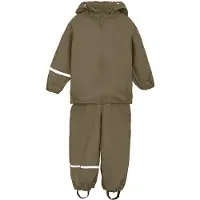 CeLaVi Basic Rainwear Set -Recycle Pu - Brown - 128-134