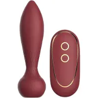 Dream Toys - Romy moottoroitu anaalitappi, kaukosäätimellä, tehokkaalla moottorilla, silikoni, punainen