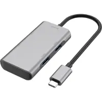 Deltaco – USB-hubi, USB-C uros - 2x USB-C naaras ja 2x USB-A naaras, 10Gb/s, tähtiharmaa (USBC-HUB201)
