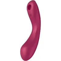 Satisfyer Curvy Trinity 1 klitorisstimulaattorilla varustettu vibraattori red 17,5 cm