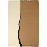 Ferm Living Soil Kelim matto Dark sand-off white, 170x240 cm
