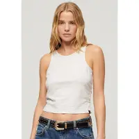 Superdry for woman. W6011843A Grey ruffled tank top (S), Casual, Cotton, Sleeveless / Straps